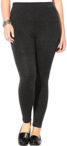 Plus Size Fleece Lined Leggings for Women - High Waisted Slimming Tights (Pitch Black)