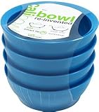 Calibowl Non-Spill Low Profile Bowl with Non-Slip Base, 28-Ounce, Light Blue, Set of 4