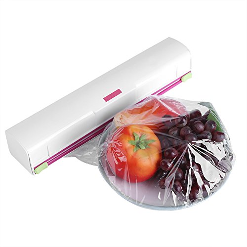 Food Wrap Dispenser, Food Freshness Wraptastic Dispenser Foil and Cling Film Cutter Plastic Storage Holder Kitchen Accessories