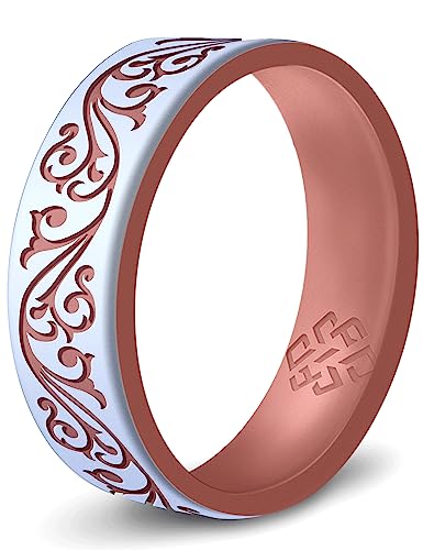 Knot Theory Silicone Ring in Pearl White & Rose