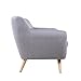 Mid-Century Modern Linen Fabric Sofa, Loveseat in Colors Light Grey, Polo Blue, Sky Blue, Yellow and Red (Light Grey, 3 Seater)