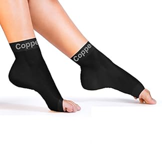 Copper Compression Recovery Foot Sleeves - Ankle and Plantar Fasciitis Support Socks. Guaranteed Highest Copper Planter Fasciitis Sock, Arch Support, Ankle Sleeve. Fit for Women and Men - 1 Pair