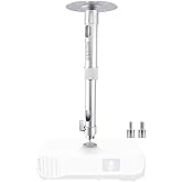 NIERBO Universal Projector Wall Ceiling Mount Hanger 360&deg; Rotatable Head with Extendable Length 11.8 Inch to 19.7 Inch Mounting Bracket