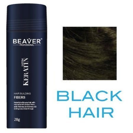 Beaver Keratin Hair Building Fibers 28g/0.98 oz - Black Hair by Beaver