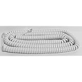 The VoIP Lounge 25 Foot Long White Handset Curly Cord for Landline Phone