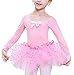Toddler Ballet Tutu Skirt Long Sleeve Dancing Outfit Gymnastics Leotard for Latin Sumba Lumba