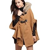 Vobaga Women's Princess Style Poncho loose Hood Jacket