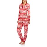 Secret Treasures Women's Red Nosed Moose Micro Fleece Union Suit Pajamas (XX-Large 18/20)