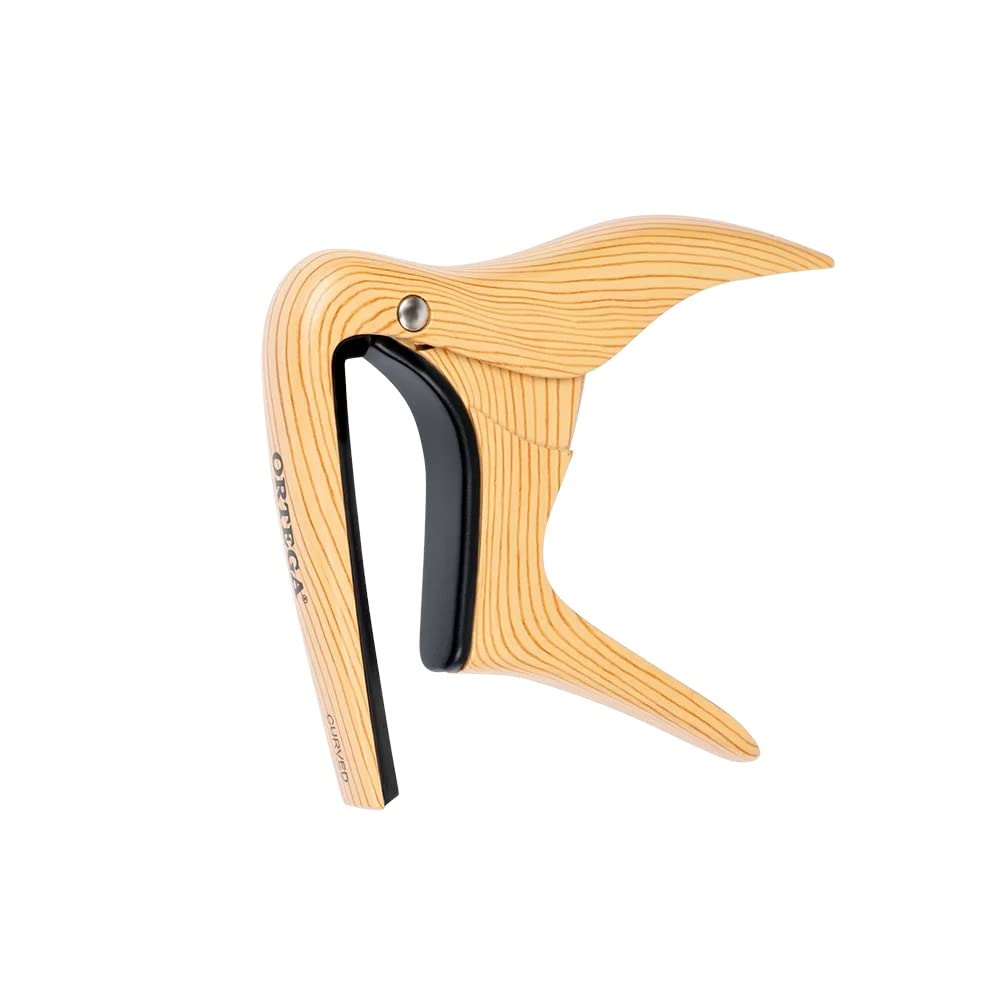 Ortega Guitars Capo Instrument Accessory - Flat and Radius - For Guitar - Aluminum Alloy, Light Brown (TWCAPO-MAD)