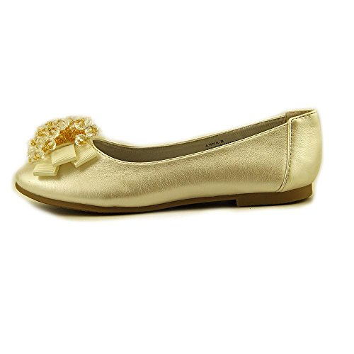 Girls Flats with Crystal Bead Bow (2, Ivory)