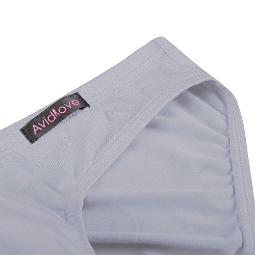 Avidlove Men Underwear Micromodal Bikinis 4 Pack Briefs, Black + Gray