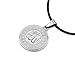Fifth Ave Fair Stainless Steel Silver Clear Cubic Zirconia Stones Allah Islam Muslim Quran Arabic Round Medallion Pendant Necklace with Leather Cord Chain Mens 20