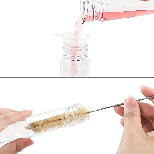 DEPEPE 18pcs 115ml Clear Flat Plastic Test Tubes with Screw Caps, 30 x 180mm, with 3 Funnels, 1 Brush, Large Test Tubes for Halloween Science Party, Christmas Candy Bath Salt Storage Containers