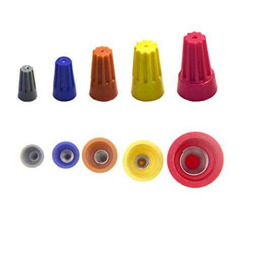 Yosawa 200-pieces Electrical Wire Connectors Screw Twist Terminals with Spring Inserted Cap Connections Assortment Set (LXM)