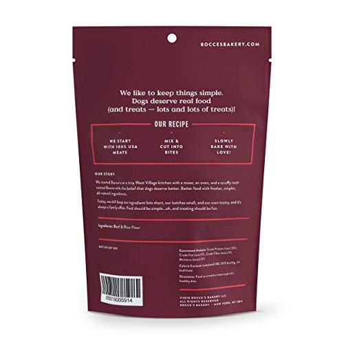 Bocce'S Bakery Beef Protein Bones Bag Dog Treat, 5 Oz