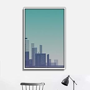 Framed Canvas Wall Art for Living Room, Bedroom Abstract City Theme Canvas Prints for Home Decoration Ready to Hang - 16x24 inches