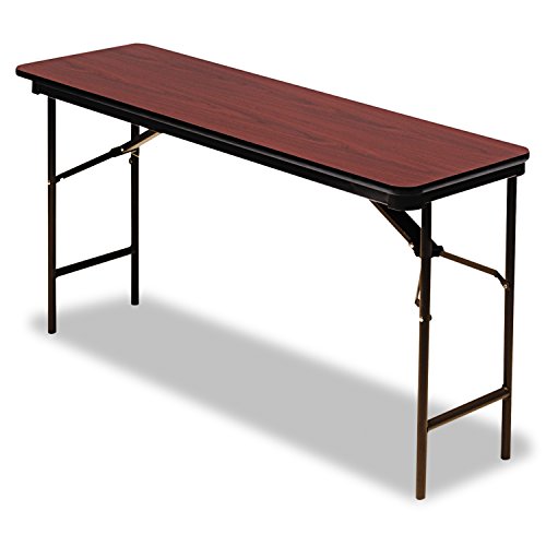 Iceberg ICE55284 Premium Wood Laminate Folding Table with Brown Steel Legs, 18