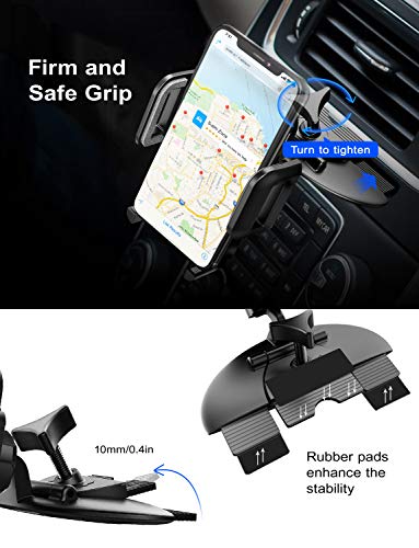 Mpow 051 Car Phone Mount, CD Slot Car Phone Holder, Car Mount with Three-Side Grips and One-Touch Design Compatible iPhone 11/11Pro/11Pro Max/Xs MAX/XR/XS/X/8/8Plus, Galaxy S10/S10+/S10e/S9/S9+/N9/S8