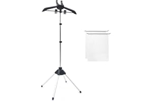 GIPOBUY Portable Steamer Stand for Clothes, Steamer Rack Steam Iron Stand for Steaming Clothes, Travel Garment Hanger Steaming Rack, Handheld Steamer Clothes Rack for RV, Home, Hotel (Black)