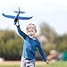 YKL WORLD 2Pcs 13.5 Inches Airplane Manual Throwing Fun Model Foam Plane Glider Outdoor Chanllenging Flying Toys Birthday Gifts for Kids, Blue & Red