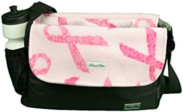 Louie de Coton Made in USA Small Dog Soft Sling Carrier Bag with Removable Fleece Blanket/Liner (Pink Ribbon)