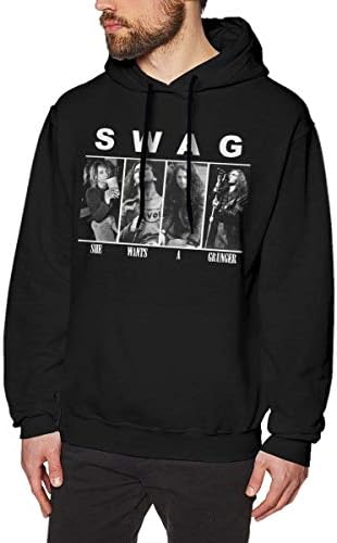 SHUNFAN Alice in Chains Mens Long Sleeve Sweatshirts Mans Hoodies Black