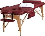 SierraComfort All Inclusive Portable Massage Table, Burgundy