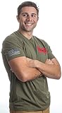 Ann Arbor T-shirt Co. Army Engineer & Sleeve Flag | Military US Veteran Combat Corps Castle T-shirt-(OD Green,XL)