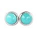 ZENGORI 1 Pair 7MM 925 Sterling Silver Round Natural Turquoise Stud Earrings for Women SS186