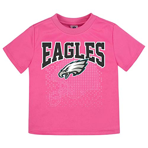 Gerber Childrenswear NFL Philadelphia Eagles Girls 2018Short Sleeve Team Logo Tee, Pink, 18 Months