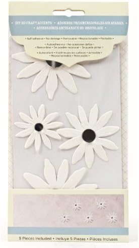 Die Cuts With A View Home Craft DIY Paper Daisies, White, 4-inches by 8-inches Flat