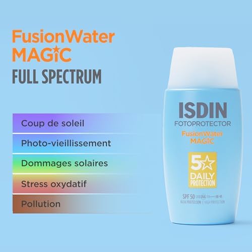 Fusion Water MAGIC SPF 50 (50 ml) | Crème Solaire Visage à l'Acide Hyaluronique | Texture Ultra-légère & Fini Invisible | Sans Octocrylène