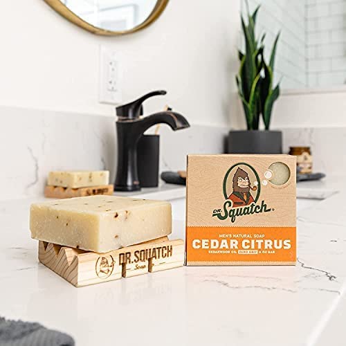 DR. SQUATCH DISCONTINUED ALL NATURAL BAR SOAP FOR MEN WITH ZERO GRIT, CEDAR CITRUS