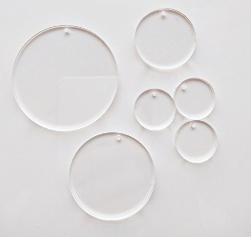 MEYA Set of 15pcs High Clear Blank Acrylic Discs ,Acrylic Round Sheet With Hole 1/8" For Keychains, Jewelry DIY Crafts (Dia 1.0")