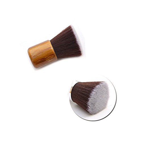 Vegan Bamboo Kabuki Brush - Full Coverage Foundation, Bronzer and Blush - Comes with travel pouch!