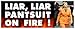 Anti Hillary Political Bumper Sticker -LIAR LIAR PANTSUIT ON FIRE