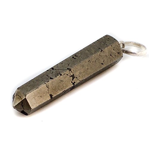 Raw Pyrite Crystal Pendant Necklace - For Action Vitality Willpower Confidence Persistence Creativity Protection - Authentic Stone on Adjustable Length Cord - Real Gemstone Chakra Healing Charm