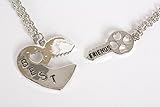 Best Friends Key Heart Pendant Necklaces with 2 Chains