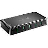Tronsmart 90W U5TF Titan Plus 5 Ports USB Desktop Charger with Quick Charge 3.0 & VoltiQ for All iOS & Android Devices