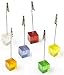 Displays2go 60 Total Units, 10 Sets of 6 Memo Clips with Alligator Clasps for Displaying Photos or Number Cards, 6 Different Colored Cubes (6CUBEALI)