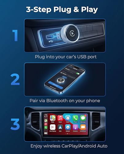 MYACUC 2026 Wireless CarPlay & Android Auto Adapter, 2 in 1 Adapter for iPhone and Android, WiFi 2.4/5GHz with Auto Connect, Stable Plug & Play and Latency-Free, Premium Aluminum Design