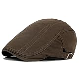 Colors of Rainbow Men's Retro Casual Ivy Hat Summer Winter Golf Newsboy Driving Cabbie Flat Cap Size 57cm-62cm (Dark Khaki)