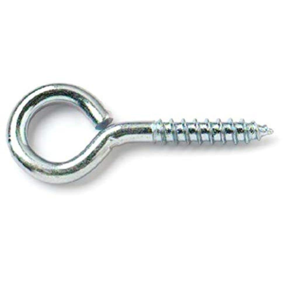 Merriway BH07288 (100 Pcs) Screw-In Eyes, BZP Steel 45 mm (1.3/4 Inch) - Pack of 100 Pieces