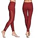 Chikool Workout Pants for Women High Waist Mesh Yoga Leggings Inner/Out Pocket Red