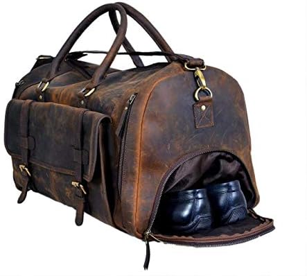 28" Large leather Travel Bag Duffel bag Gym sports flight cabin bag Leather Holdall Overnight Weekend Large luggage bag (20 inch) 2 28" Large leather Travel Bag Duffel bag Gym sports flight cabin bag Leather Holdall Overnight Weekend Large luggage bag (20 inch)
