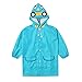 Children Kids Cute Cartoon Waterproof Hood Raincoat Poncho Jacket Rain Coat Suit Fit for Age 3-8 Years Old Blue