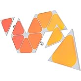 Nanoleaf Shapes WiFi and Thread Smart RGBW 16M+ Color LED Dimmable Gaming and Home Decor Wall Lights Expansion Pack (Mini Tri