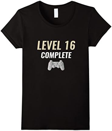Women's Level 16 Complete Funny 16th Year Old Birthday Gamer Shirt Medium Black