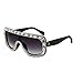 MINCL/Large Oversized Square Shine Style Diamond Women Sunglasses (light black-black, light black-black)