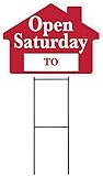 OPEN SATURDAY Sign Kit with Area for Time - House Shape Corrugated Sign INCLUDES 24